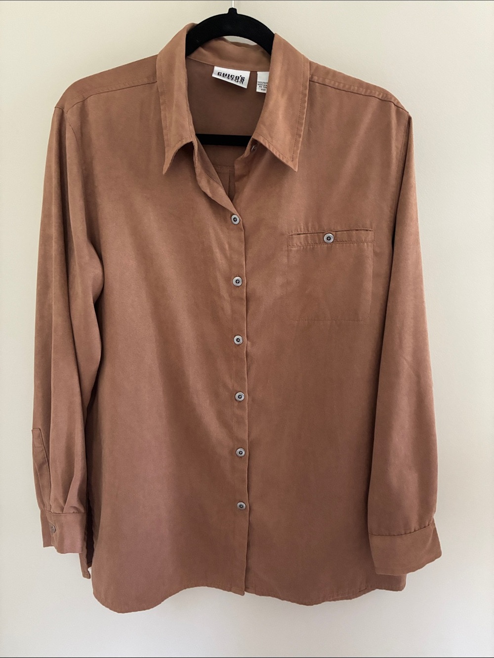 Chico’s Faux Suede Button Down Shirt